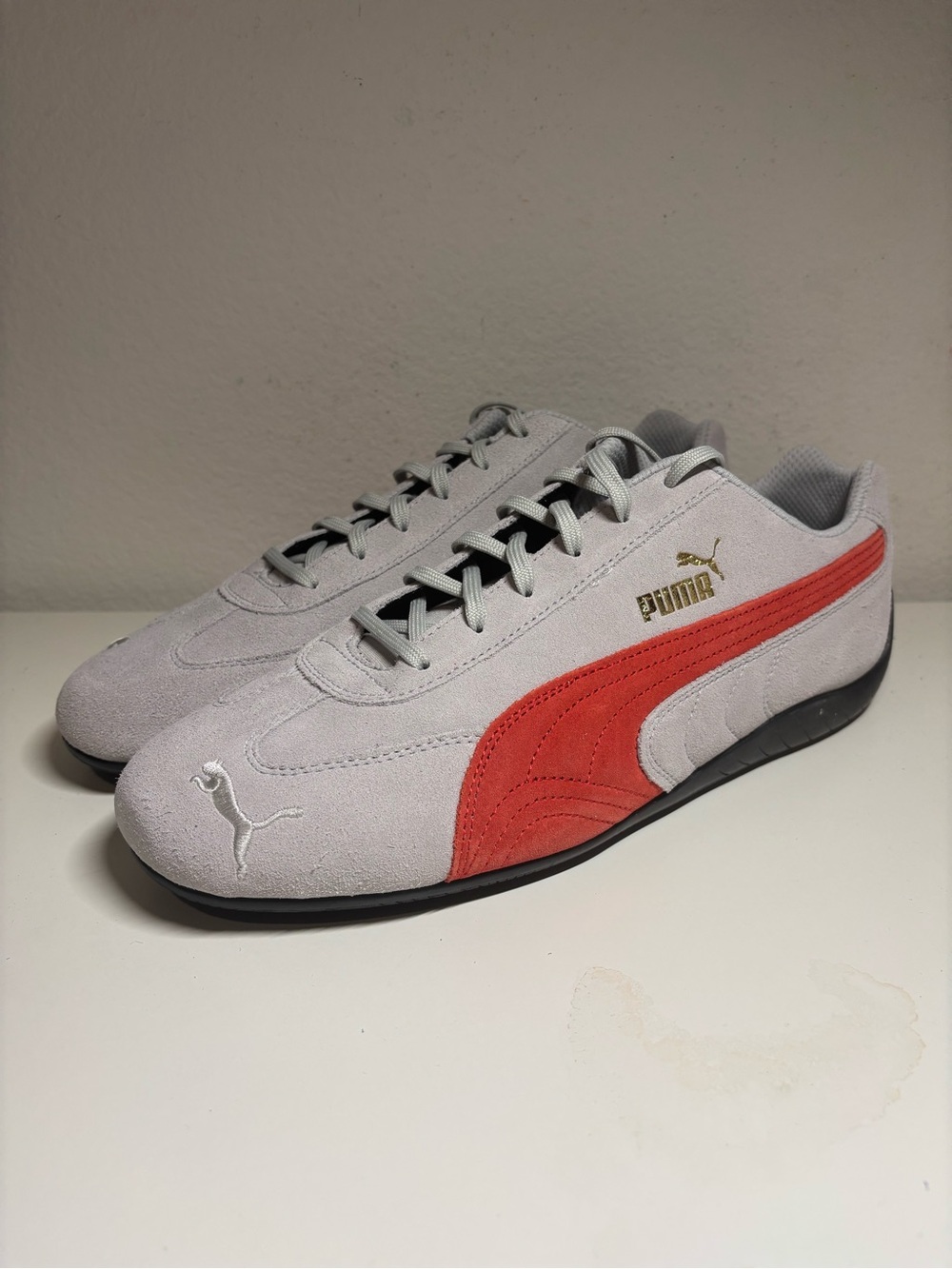 NEW PUMA Speedcat Shield SD Ash Grey Red Mens Size 11.5